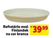 Oferta de Finlandek - Refratário Oval  Na Cor Branca por R$39,99 em Mercado Extra