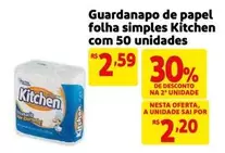 Oferta de Kitchen - Guardanapo De Papel Folha Simples Com 50 Unidades por R$2,59 em Mercado Extra