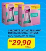 Oferta de Natural - Sabonete Intimo Feminino Defesa Intimus por R$29,9 em Assaí Atacadista