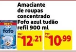 Oferta de De   - Amaciante De Roupas Concentrado Fofo Azul Tudao Refil por R$10,99 em Extra