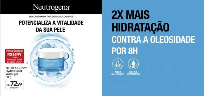 Oferta de Neutrogena - Hydro Boost Water Gel por R$72,99 em Drogal