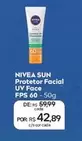 Oferta de Nivea Sun - Protetor Facial UV Face FPS 60 por R$42,89 em Drogal