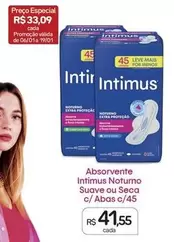 Oferta de Intimus - Absorvente Noturno Suave Ou Seca C/Abas por R$41,55 em Drogal