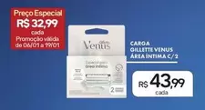 Oferta de Gillette - Venus Carga Aréa Intima C/2 por R$43,99 em Drogal