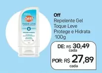 Oferta de Off - Repelente Gel Toque Leve Protege E Hidrata por R$27,89 em Drogal