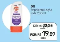 Oferta de Off - Repelente Loção Kids por R$19,89 em Drogal