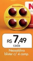 Oferta de Neosaldina - Blister C/4 Comp por R$7,49 em Drogal