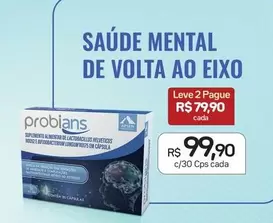 Oferta de Probians - Saboneta Mental De Volta Ao Eixo por R$99,9 em Drogal