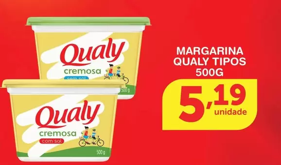 Oferta de Qualy - Margarina Tipos por R$5,19 em Roldão