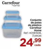 Oferta de Carrefour - Conjunto De Potes De Plástico Home por R$24,99 em Carrefour