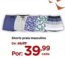 Oferta de Shorts praia masculino por R$39,99 em Carrefour