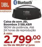 Oferta de JBL - Caixa De Som  Boombox 3 SBLKBR por R$2799 em Carrefour