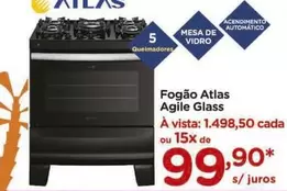 Oferta de Gillette - Fogão Atlas Agile Glass por R$99,9 em Carrefour