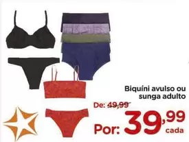 Oferta de Biquíni Avulso Ou Sunga Adulto por R$39,99 em Carrefour