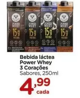 Oferta de 3 Corações - Bebida Láctea Power Whey por R$4,99 em Carrefour