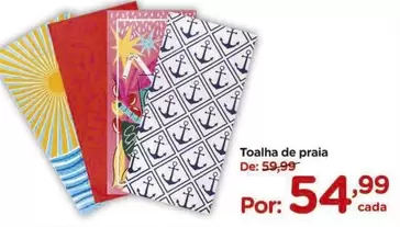 Oferta de De   - Toalha De Praia por R$54,99 em Carrefour