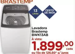 Oferta de Brastemp - Lavadora BWK13AB por R$1899 em Carrefour