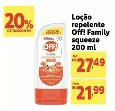 Oferta de Off! Family - Loção Repelente por R$27,49 em Mercado Extra