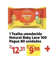 Oferta de Natural Baby - 1 Toalha Umedecida por R$12,31 em Mercado Extra