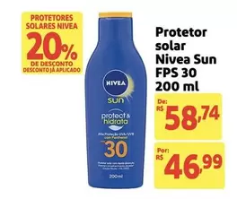 Oferta de Nivea Sun - Protetor Solar FPS 30 por R$46,99 em Mercado Extra