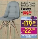 Oferta de Cadeira Eames Estofada Cinza por R$199,9 em Super Muffato