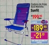 Oferta de Sunfit - Cadeira De Praia Azul Marinho por R$199,9 em Super Muffato