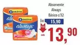 Oferta de Always - Absorvente Basico por R$13,9 em Supermercados BH