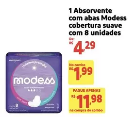 Oferta de Suave - Absorvente com Abas Cobertura  com 8 unidades por R$4,29 em Extra