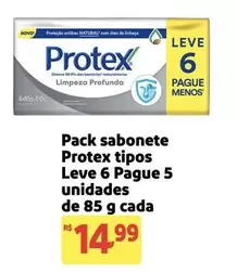 Oferta de Novo - Pack Sabonete Protex Tipos Leve 6 Pague 5 Unidades por R$14,99 em Extra