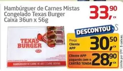 Oferta de Texas - Hambúrguer De Carnes Mistas Congelado por R$33,9 em Tenda Atacado