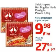 Oferta de Perdigão - Salsicha Para Hot Dog Resfriada por R$27,94 em Tenda Atacado