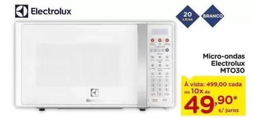 Oferta de Electrolux - Micro-ondas Mto30 por R$499 em Carrefour