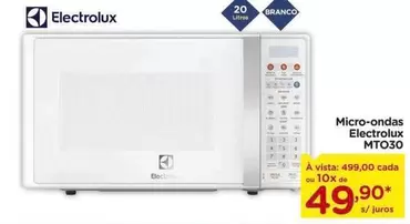 Oferta de Electrolux - Micro-Ondas Mt030 por R$499 em Carrefour