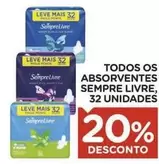 Oferta de Sempre Livre - Todos Os Absorventes, Livre, 32 Unidades em Carrefour