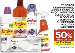 Oferta de Lysoform - Todos Os Desinfetantes, Limpeza Cozinha, Lenco Umedecido Desinfetante, Alcool Em Gel Branco Ou Limpaddor Multiuso em Carrefour