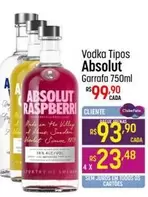 Oferta de Absolut - Vodka Tipos por R$99,9 em Super Muffato