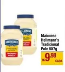 Oferta de Hellmann's - Maionese Tradicional Pote por R$9,98 em Max Atacadista