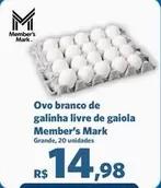 Oferta de Member's Mark - Ovo Branco De Galinha Livre De Gaiola por R$14,98 em Sam's Club