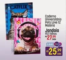 Oferta de Jandaiá - Caderno Universitário Pets Love 12 Materia por R$25,99 em Super Muffato