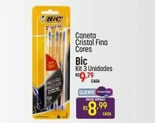 Oferta de Bic - Caneta Cristal Fina Cores por R$8,99 em Super Muffato