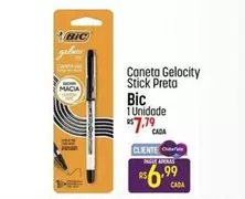 Oferta de Bic - Caneta Gelocity Stick Preta por R$7,79 em Super Muffato