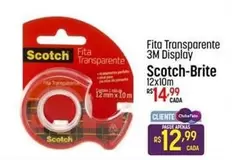 Oferta de Scotch Brite - Fita Transparente 3M Display por R$14,99 em Super Muffato