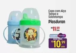 Oferta de Copo Com Alça Tampa E Sobretampa por R$11,99 em Super Muffato