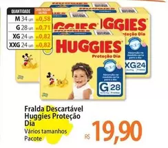 Oferta de Huggies - Fralda Descartável Proteção Dia por R$19,9 em Atacadão