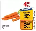 Oferta de Cenoura por R$4,89 em Tenda Atacado