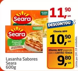 Oferta de Seara - Lasanha Sabores por R$11,9 em Tenda Atacado