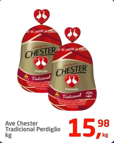 Oferta de Perdigão - Ave Chester Tradicional por R$15,98 em Tenda Atacado