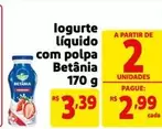 Oferta de Betânia - logurte líquido com polpa por R$3,39 em Mercado Extra