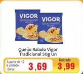 Oferta de Vigor - Queijo Ralado Tradicional por R$3,69 em Spani Atacadista