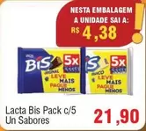 Oferta de Sabores - Lacta Bis Pack C/5 Un Sabores por R$21,9 em Spani Atacadista